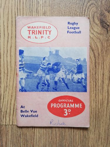 Wakefield Trinity v Swinton 1959 Challenge Cup Rugby League Programme