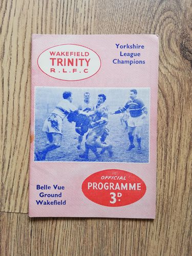 Wakefield Trinity v Hull KR Oct 1959 Rugby League Programme
