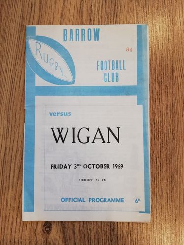 Barrow v Wigan Oct 1969 Rugby League Programme