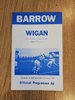 Barrow v Wigan Sept 1971 BBC2 Trophy Rugby League Programme