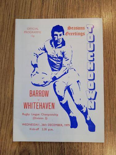 Barrow v Whitehaven Dec 1979 Rugby League Programme