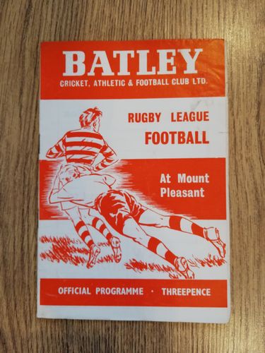 Batley v Whitehaven Sept 1963 Rugby League Programme