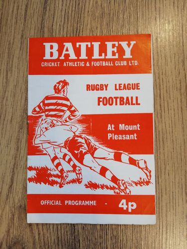 Batley v Wigan Oct 1971 Rugby League Programme