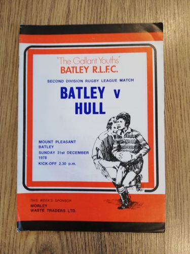 Batley v Hull Dec 1978 Rugby League Programme