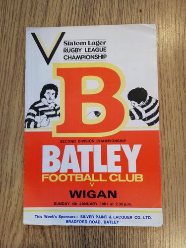 Batley v Wigan Jan 1981 Rugby League Programme