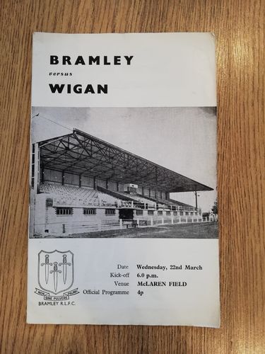 Bramley v Wigan Mar 1972 Rugby League Programme