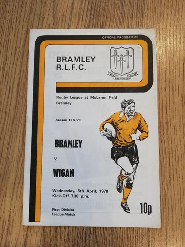 Bramley v Wigan Apr 1978 Rugby League Programme