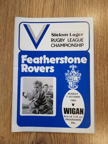 Featherstone v Wigan Oct 1984 Rugby League Programme