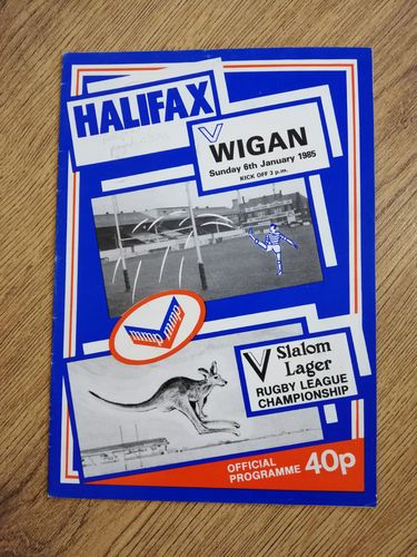 Halifax v Wigan Jan 1985 Rugby League Programme