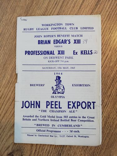 Brian Edgar's XIII v Professional XIII (ex Kells) 1965 John Roper Benefit Match