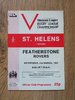 St Helens v Featherstone Mar 1982 Rugby League Programme