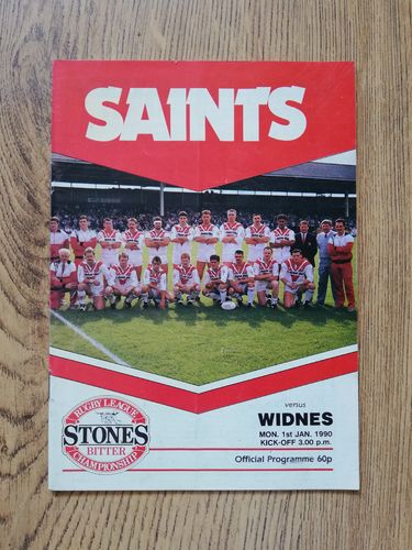 St Helens v Widnes Jan 1990 Rugby League Programme