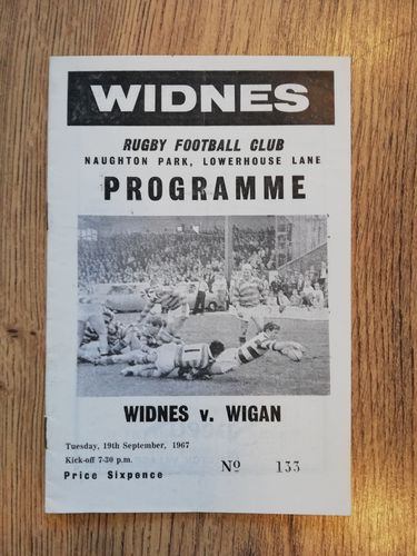 Widnes v Wigan Sept 1967 Rugby League Programme