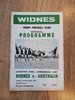 Widnes v Australia Nov 1967 Rugby League Programme