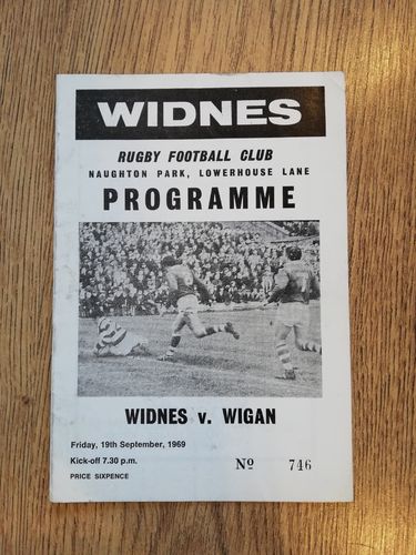 Widnes v Wigan Sept 1969 Rugby League Programme