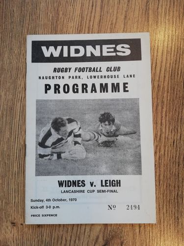 Widnes v Leigh Oct 1970 Lancashire Cup Semi-Final Rugby League Programme