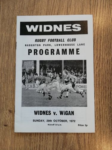 Widnes v Wigan Oct 1972 Rugby League Programme