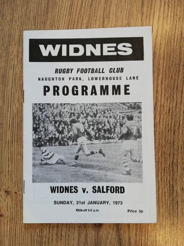 Widnes v Salford Jan 1973 Rugby League Programme