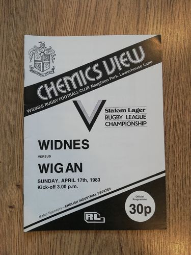 Widnes v Wigan Apr 1983 Rugby League Programme