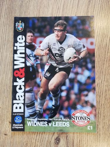 Widnes v Leeds Sept 1991 Rugby League Programme
