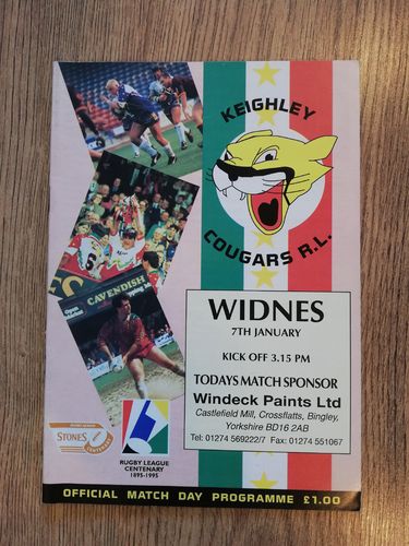 Keighley v Widnes Jan 1996 Rugby League Programme