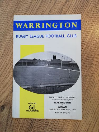 Warrington v Wigan Aug 1968 Rugby League Programme