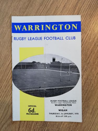 Warrington v Wigan Jan 1970 Rugby League Programme
