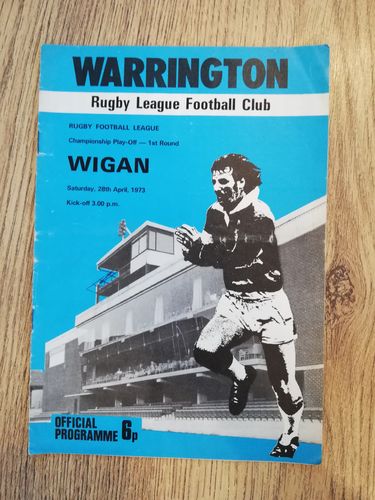 Warrington v Wigan Apr 1973 Championship Play-Off Rugby League Programme
