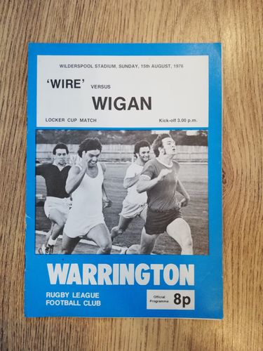 Warrington v Wigan Aug 1976 Locker Cup Rugby League Programme