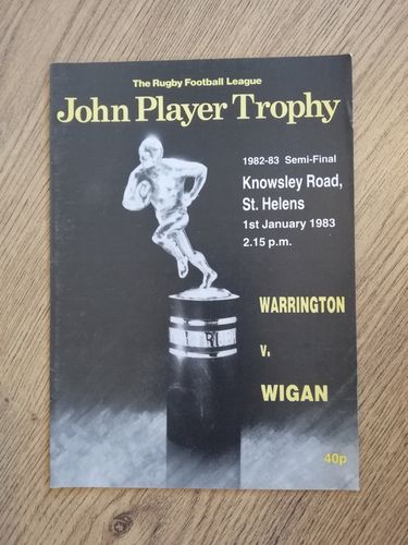 Warrington v Wigan Jan 1983 John Player Trophy Semi-Final Rugby Programme