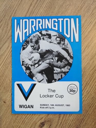 Warrington v Wigan Aug 1983 Locker Cup Rugby League Programme