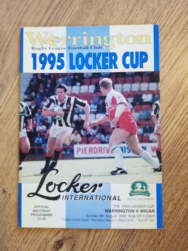 Warrington v Wigan Aug 1995 Locker Cup Rugby League Programme