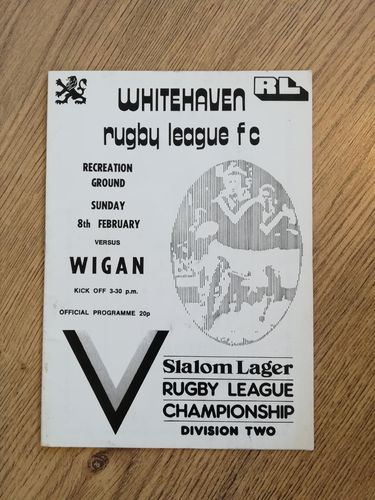 Whitehaven v Wigan Feb 1981 Rugby League Programme