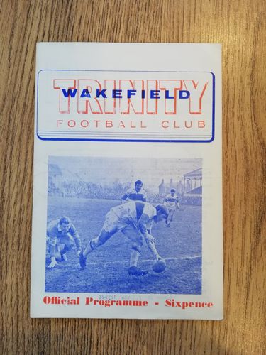 Wakefield Trinity v Wigan Oct 1970 Rugby League Programme
