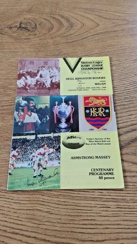 Hull KR v Wigan Jan 1984 Rugby League Programme