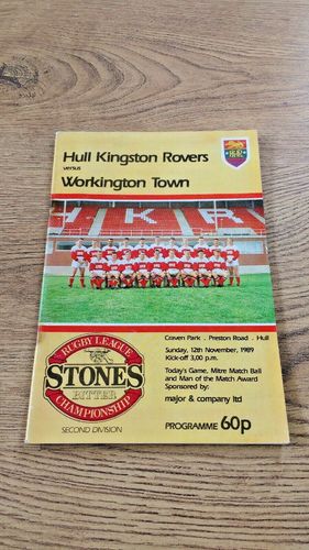 Hull KR v Workington Town Nov 1989 Rugby League Programme