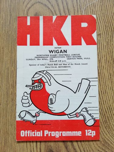 Hull KR v Wigan Apr 1978 Premiership Playoff Rugby League Programme