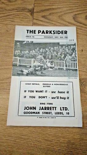 Hunslet v Doncaster Dec 1966 Rugby League Programme