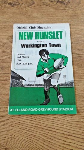 New Hunslet v Workington Town  Mar 1975 Rugby League Programme