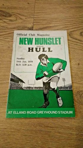 New Hunslet v Hull Jan 1976 Rugby League Programme