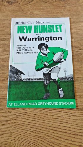New Hunslet v Warrington Apr 1978 Rugby League Programme