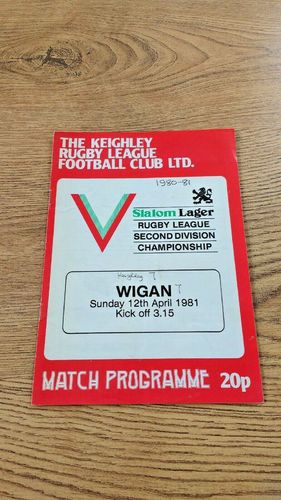 Keighley v Wigan Apr 1981 Rugby League Programme