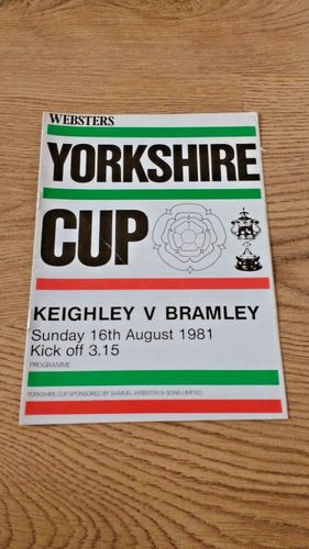 Keighley v Bramley Aug 1981 Yorkshire Cup Rugby League Programme