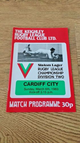 Keighley v Cardiff City Mar 1983 Rugby League Programme