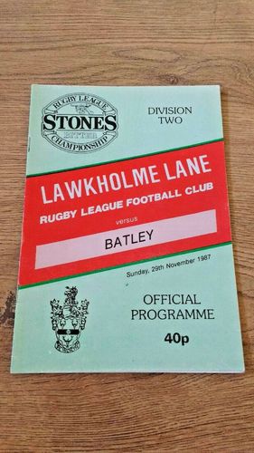 Keighley (Lawkholme Lane) v Batley Nov 1987 Rugby League Programme