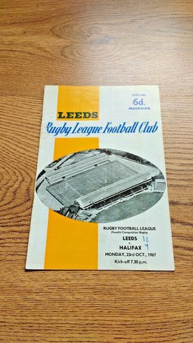 Leeds v Halifax Oct 1967 Floodlit Trophy Rugby League Programme