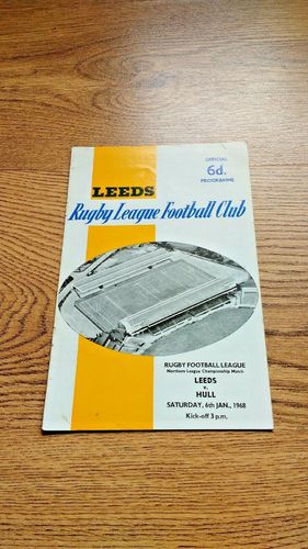 Leeds v Hull Jan 1968 Rugby League Programme
