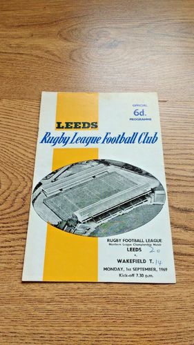 Leeds v Wakefield Trinity Sept 1969 Rugby League Programme