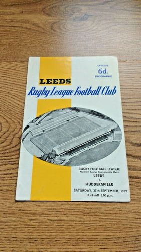 Leeds v Huddersfield Sept 1969 Rugby League Programme