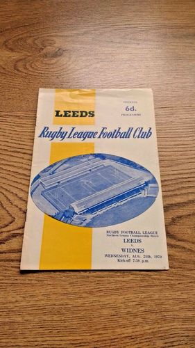 Leeds v Widnes Aug 1970 Rugby League Programme